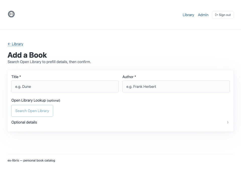 Adding a book via Open Library lookup