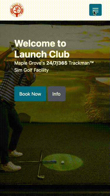 Demo of a landing page in mobile viewport dimensions